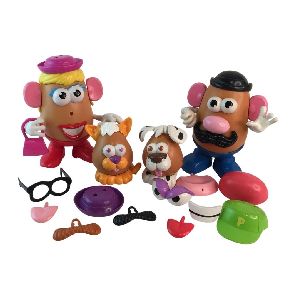 Vintage Hasbro Mr & Mrs Potato Head Pet‎ Puppy Dog Kitty Cat 40 Pieces 1990s
